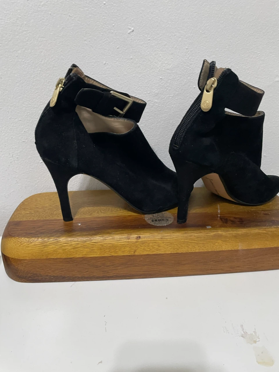 Black Suede Ankle Strap Heels
