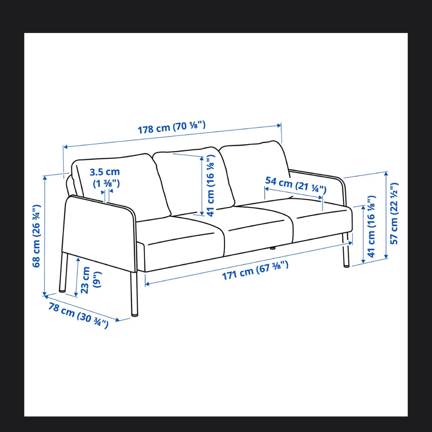 IKEA Dark Grey 3-Seater Sofa + a footstool - photo 4