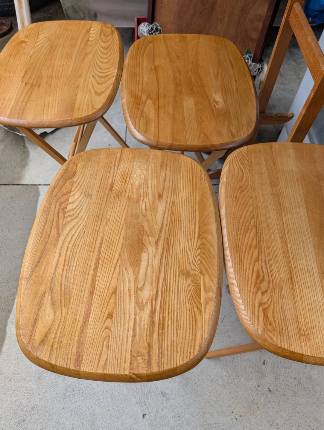 Vintage Folding Wood TV Tray Set - photo 5