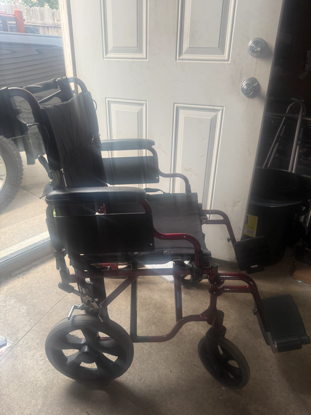 Red Transport Wheelchair - photo 3