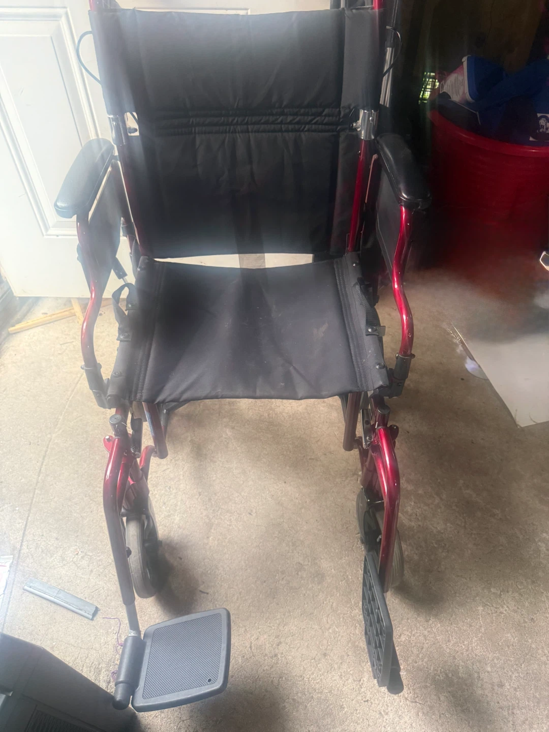 Red Transport Wheelchair - photo 4