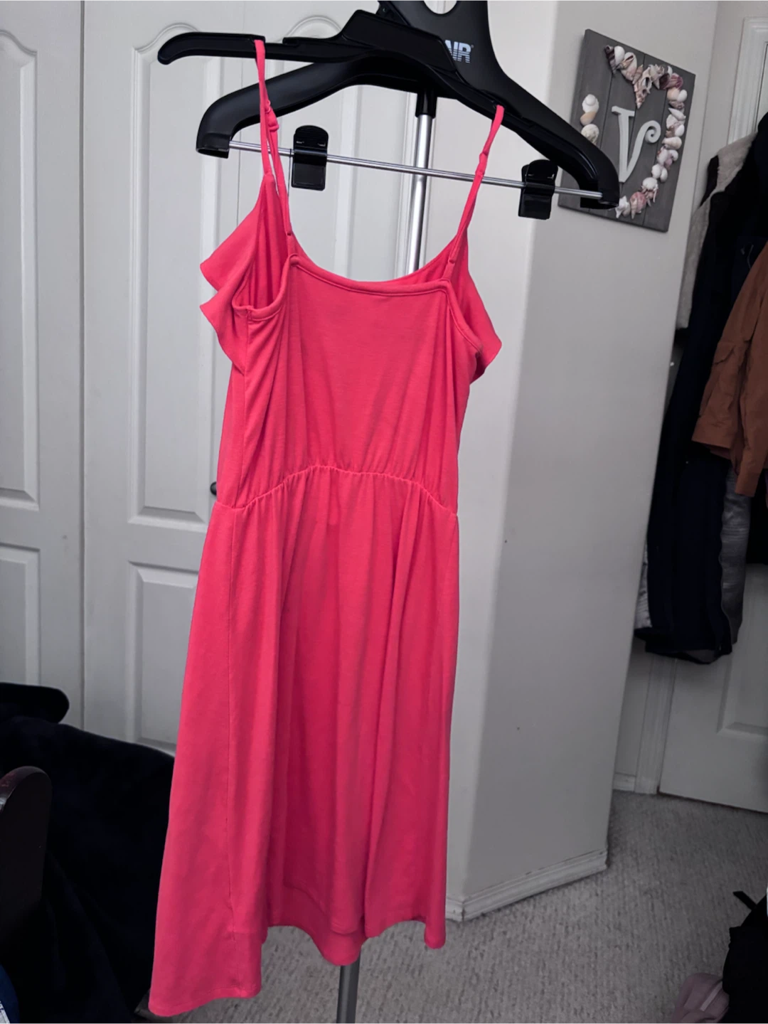 Coral Pink Spaghetti Strap Ruffle Dress - photo 2