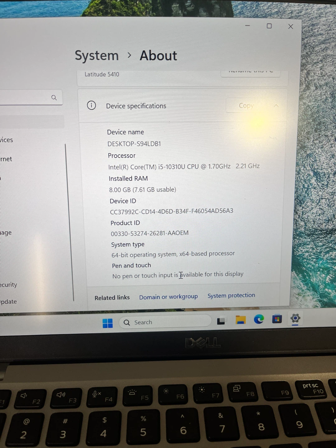 Dell latitude 5410 i5 10th gen/8gb 180gb ssd BIOS LOCKED - photo 2