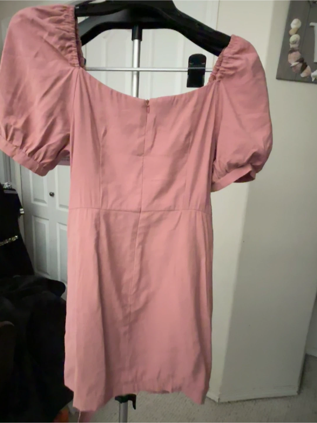 Pink Puff Sleeve Square Neck Dress - photo 4