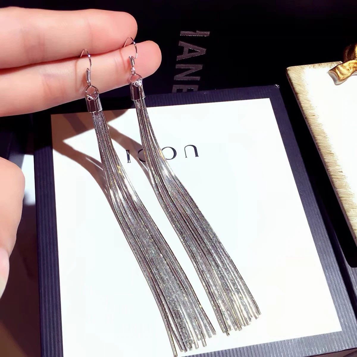 Silver Tassel Drop Earrings - photo 2