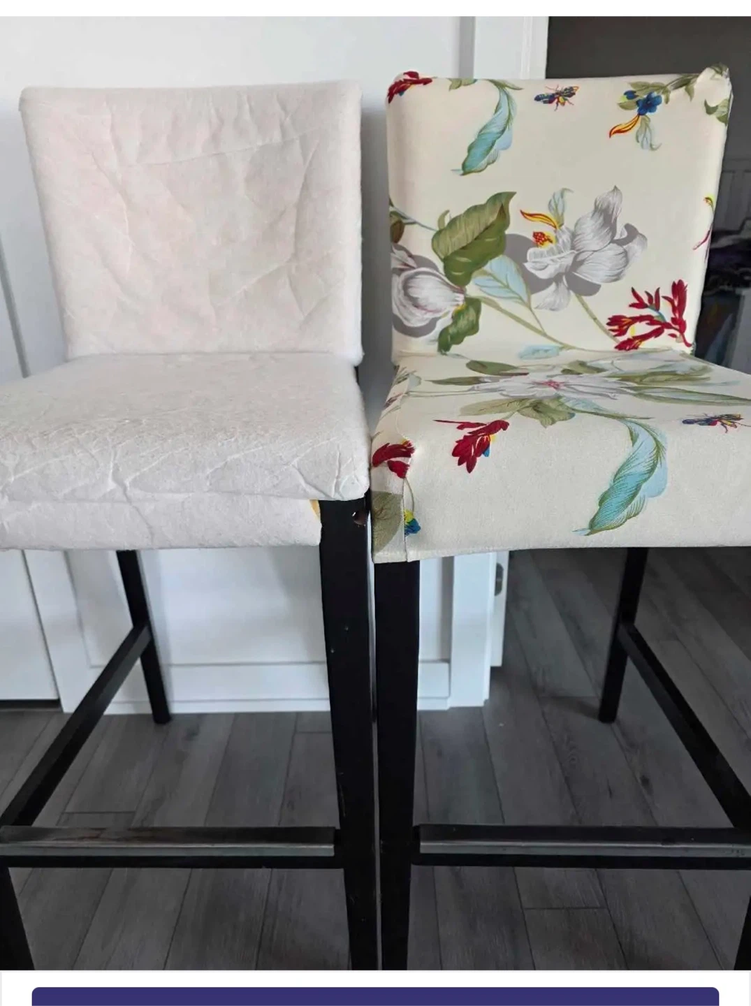Bar stools (4) floral pattern - photo 2