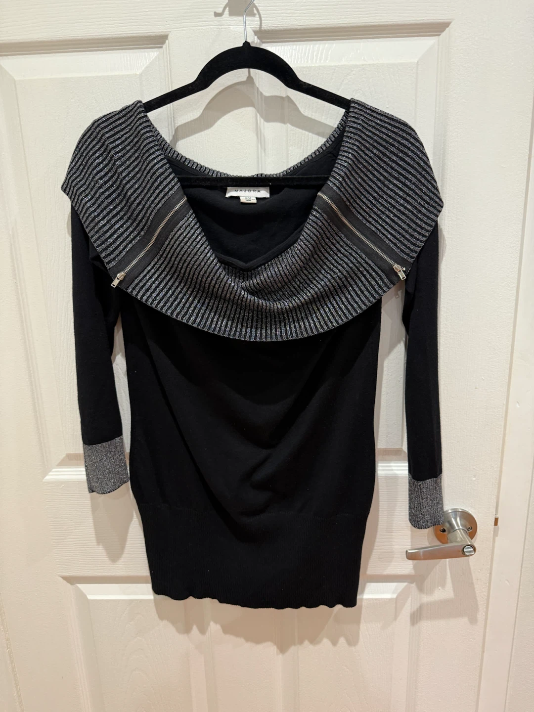 Black and Silver Sweater top