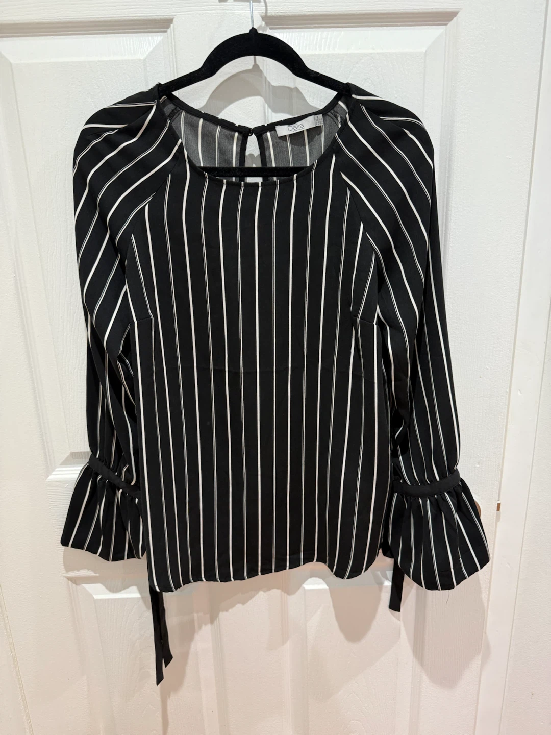 Black and White Striped Blouse