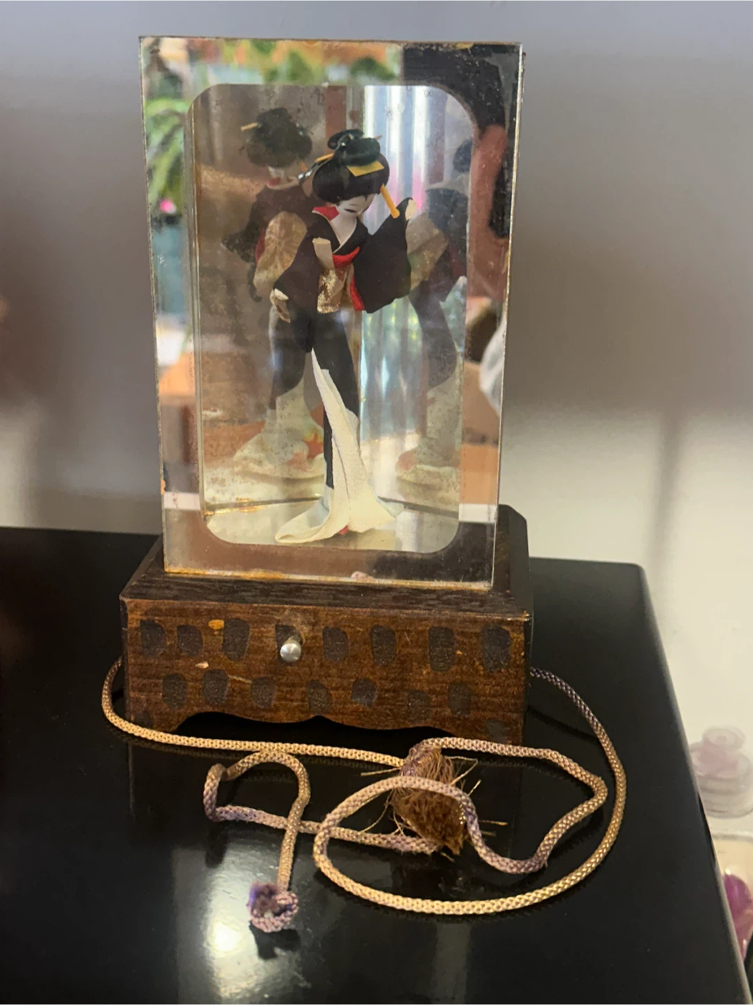 1960s Japanese Lucite Geisha Doll Music Box - Working