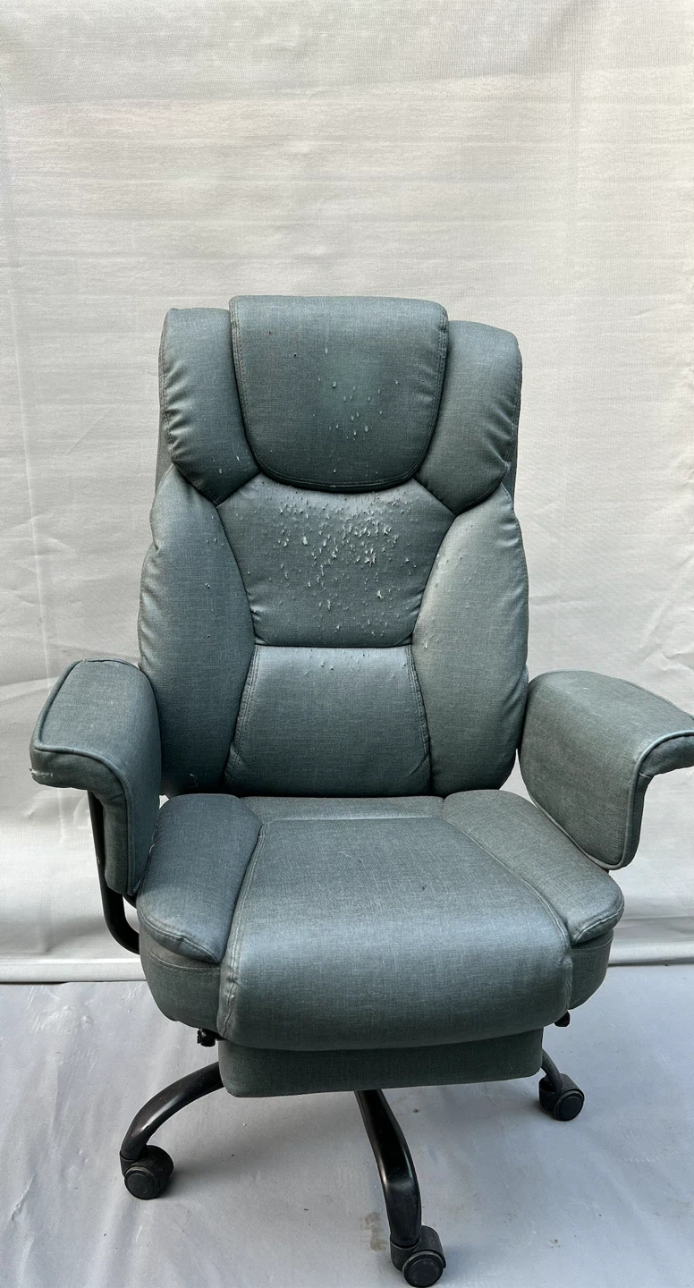 Grey Office Chair with Footrest