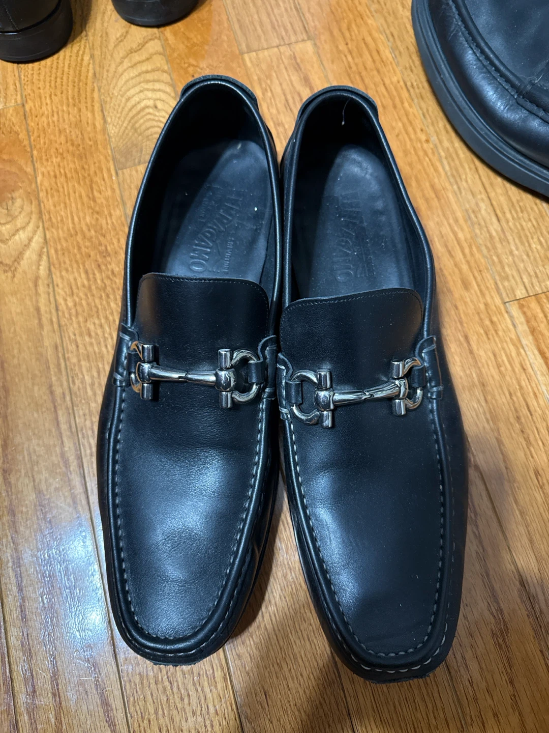 Salvatore Ferragamo Black Leather Loafers