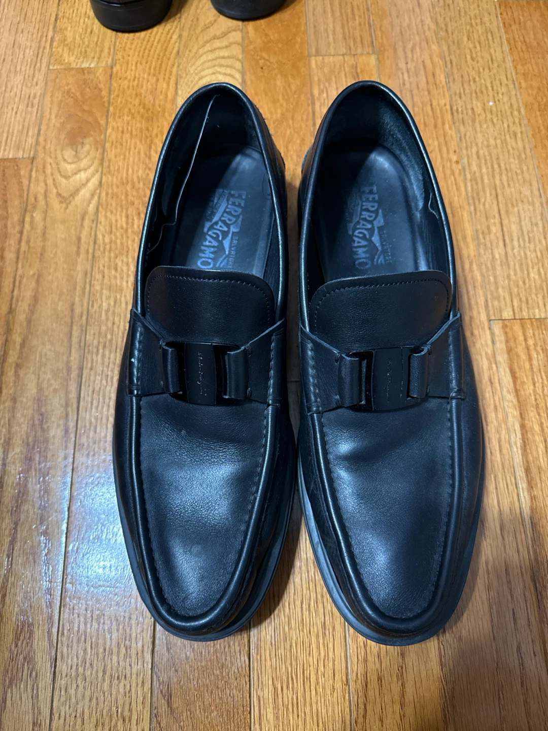 Salvatore Ferragamo Black Leather Loafers