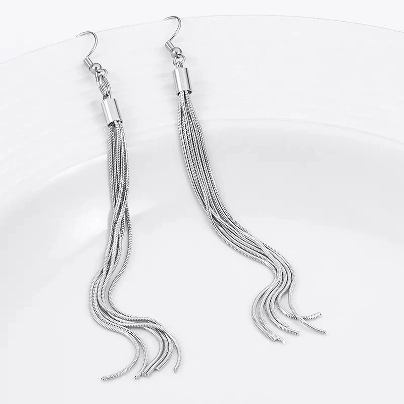 Silver Tassel Drop Earrings - photo 2