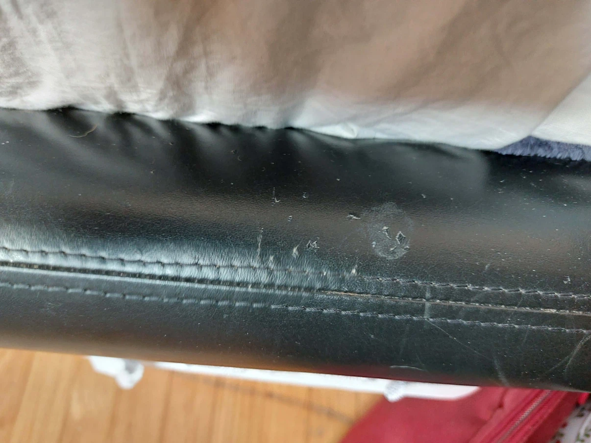 Black Leather Bed Frame + mattress if wanted - photo 2