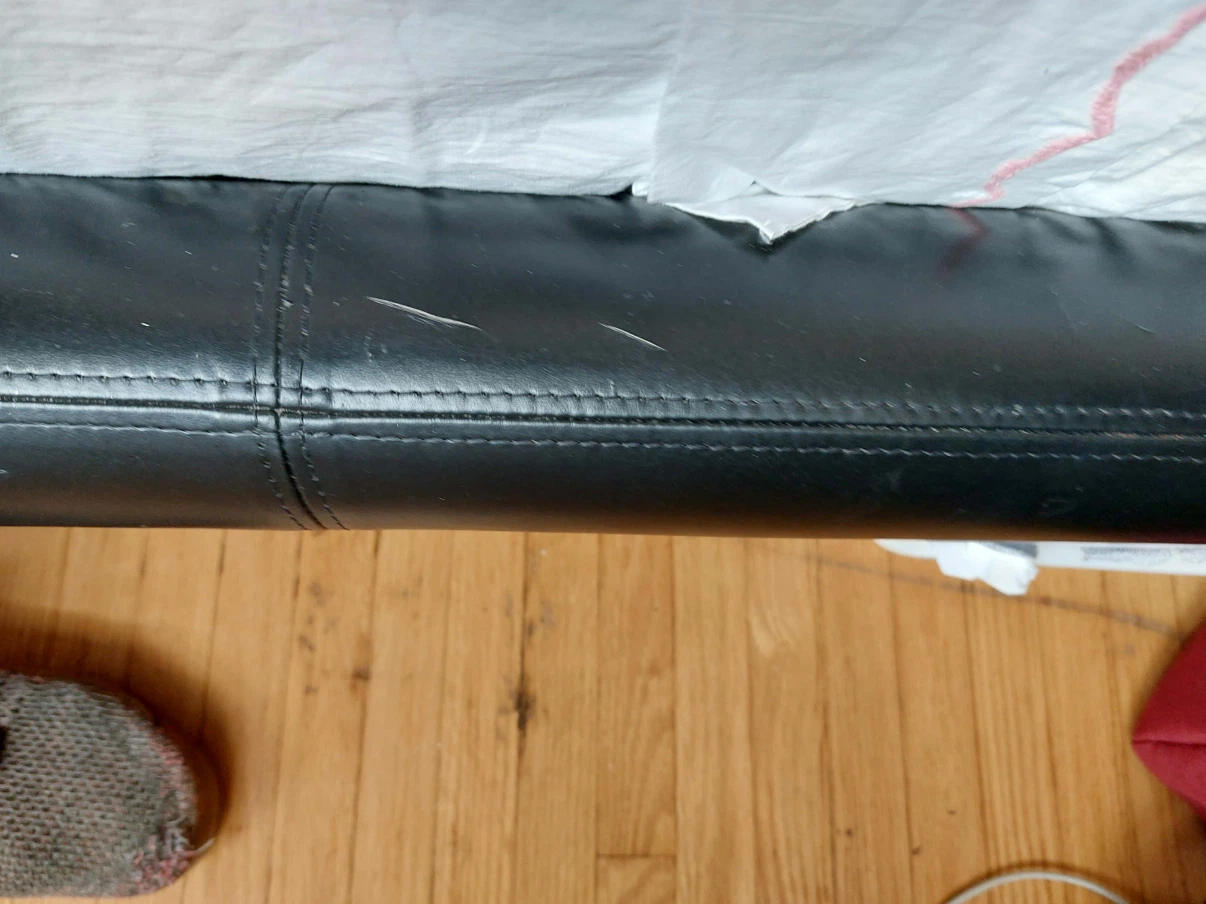 Black Leather Bed Frame + mattress if wanted - photo 3