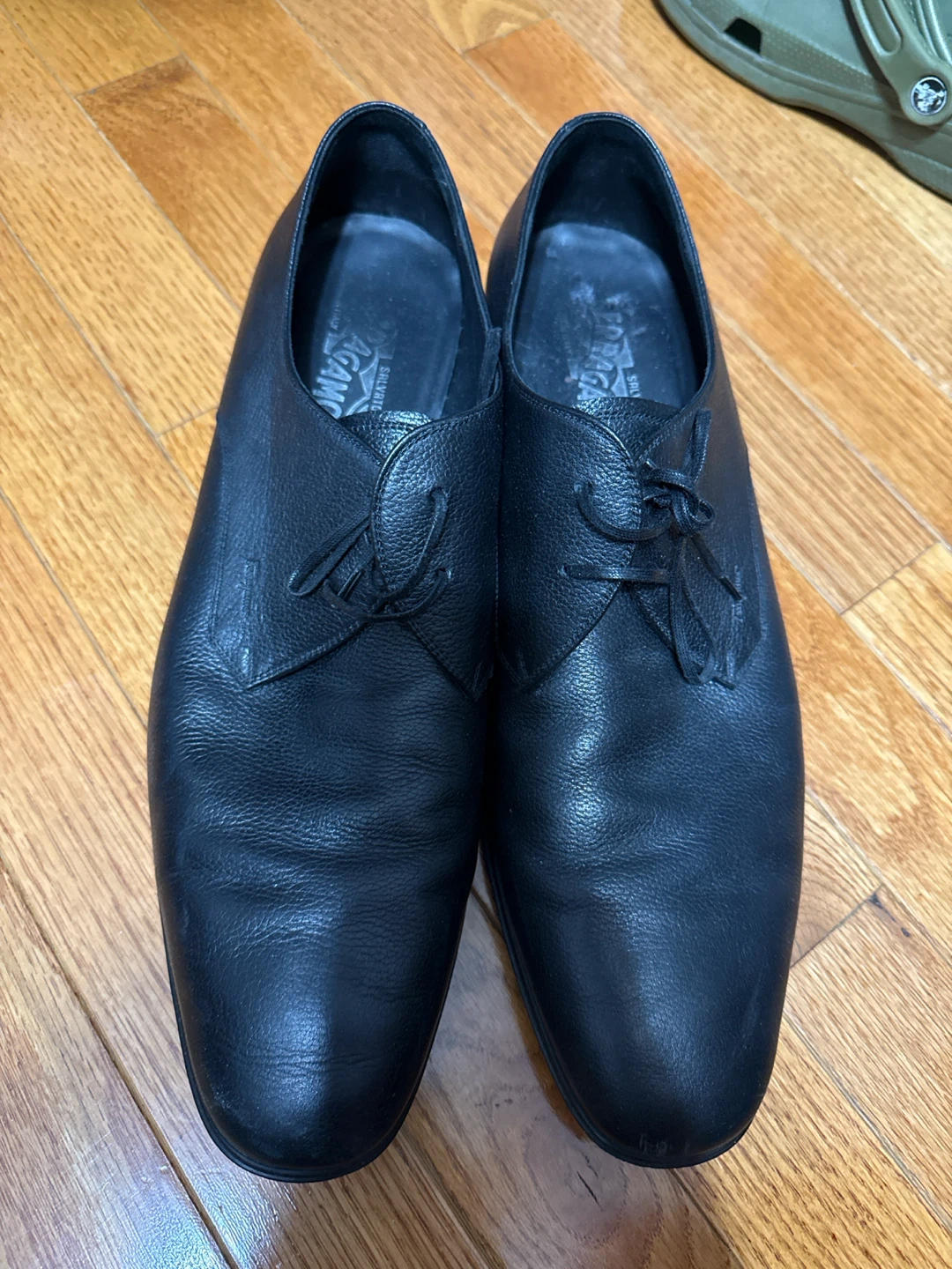 Salvatore Ferragamo Black Leather Dress Shoes