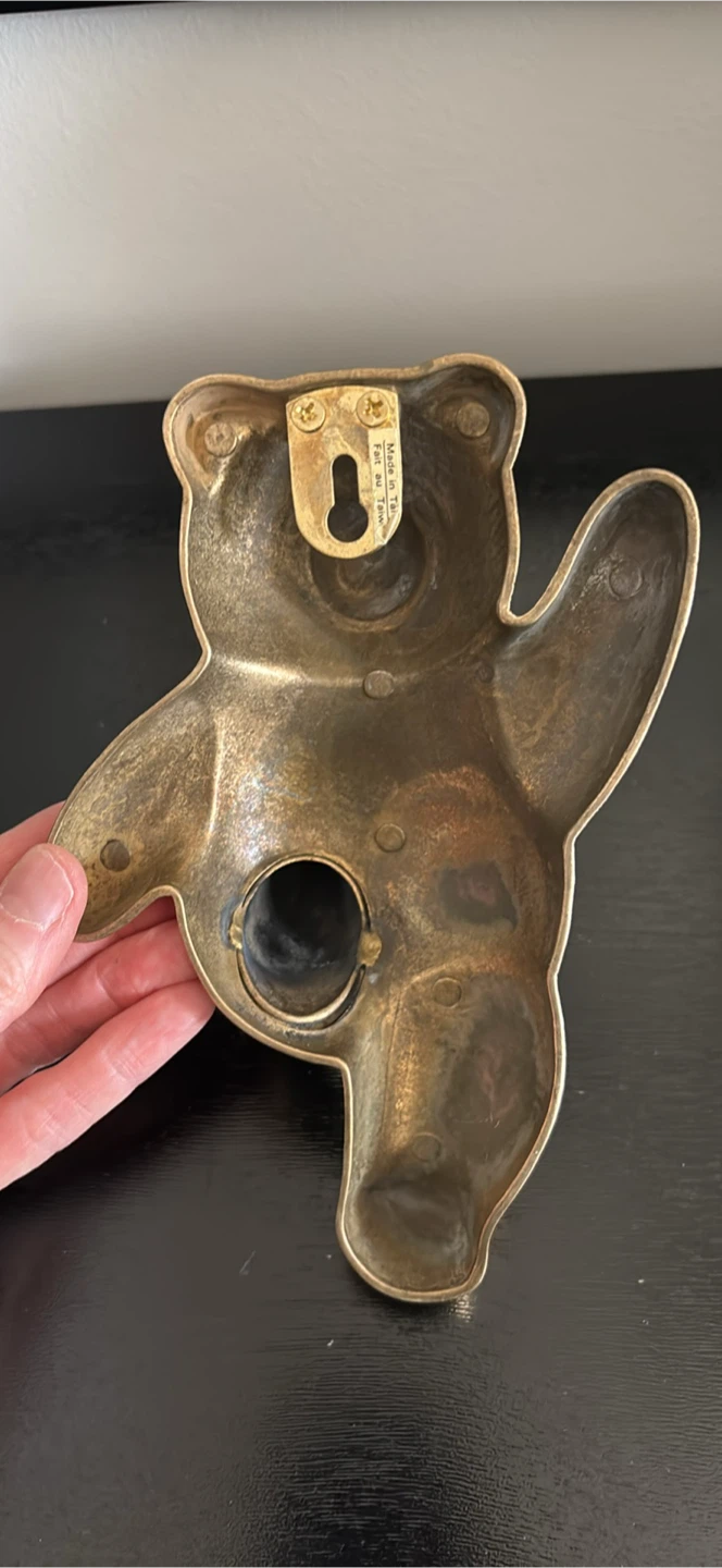 Brass Teddy Bear Wall Hook - photo 3