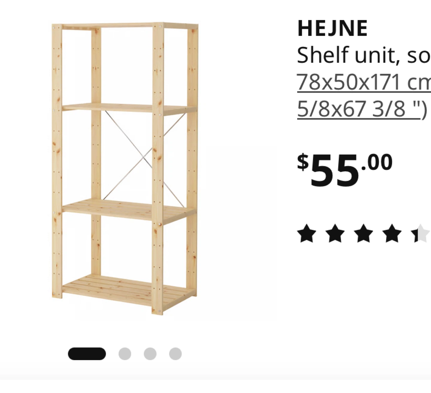 IKEA HEJNE Shelf Unit 78x50x171 cm