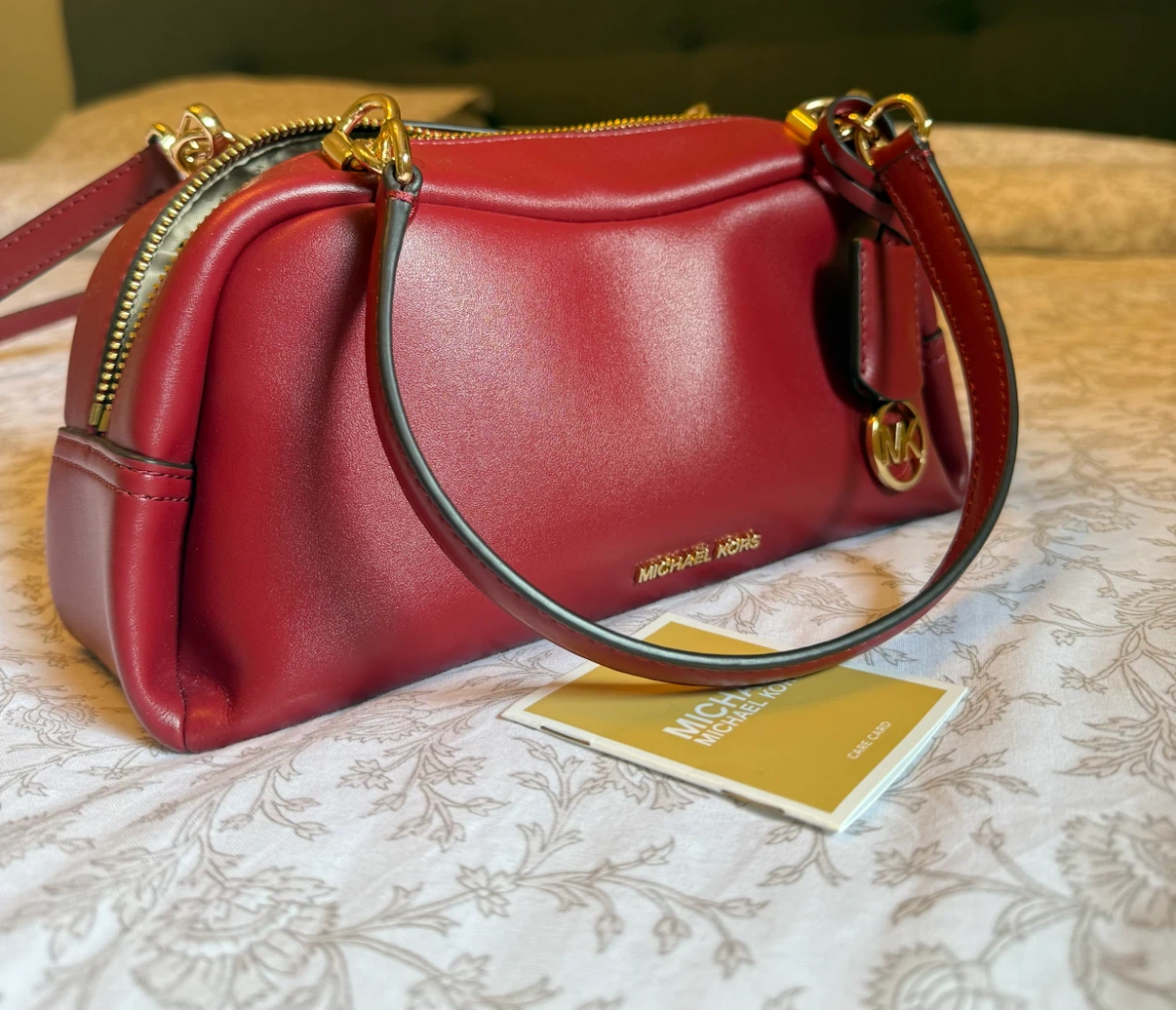 Michael Kors Red Leather Satchel Bag