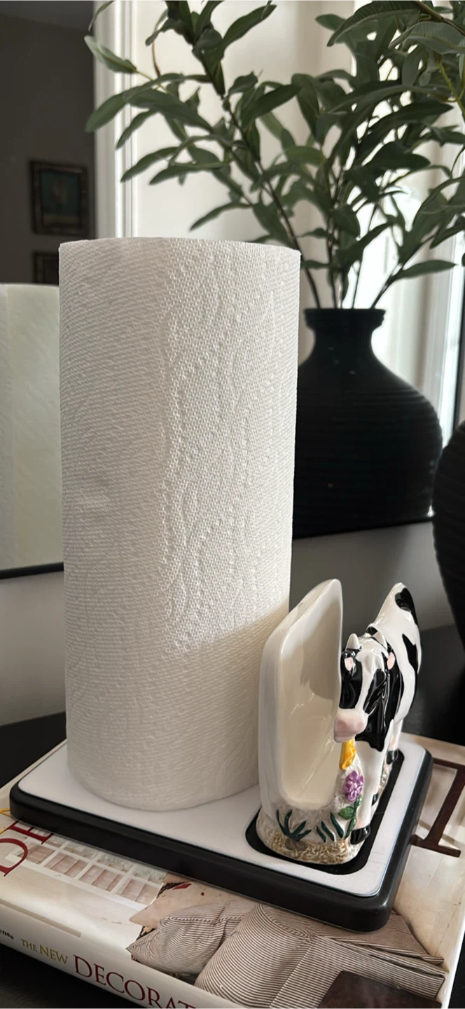 Cow Ceramic Napkin Holder with Paper Towel Stand - photo 2