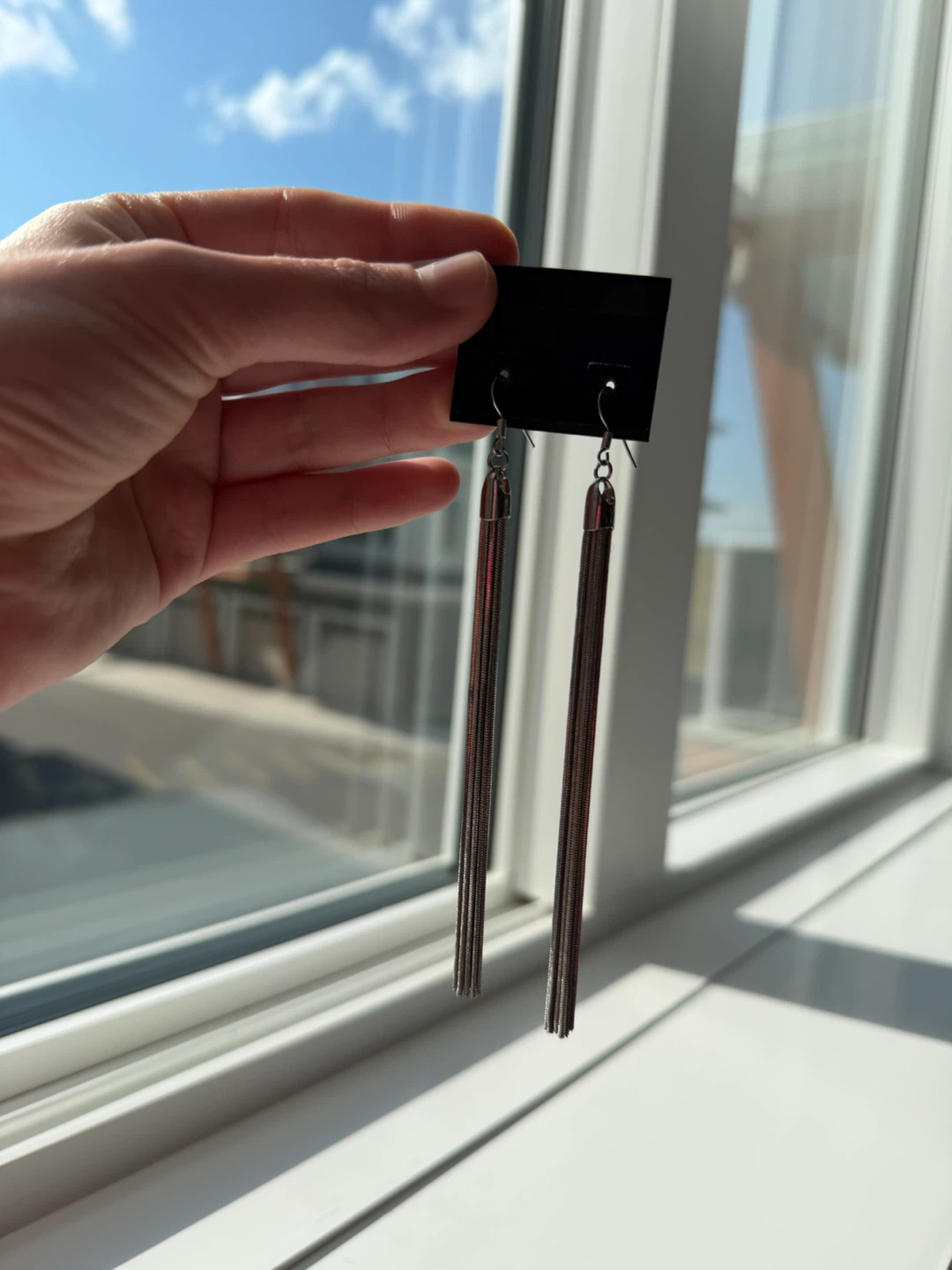Silver Tassel Drop Earrings - photo 2