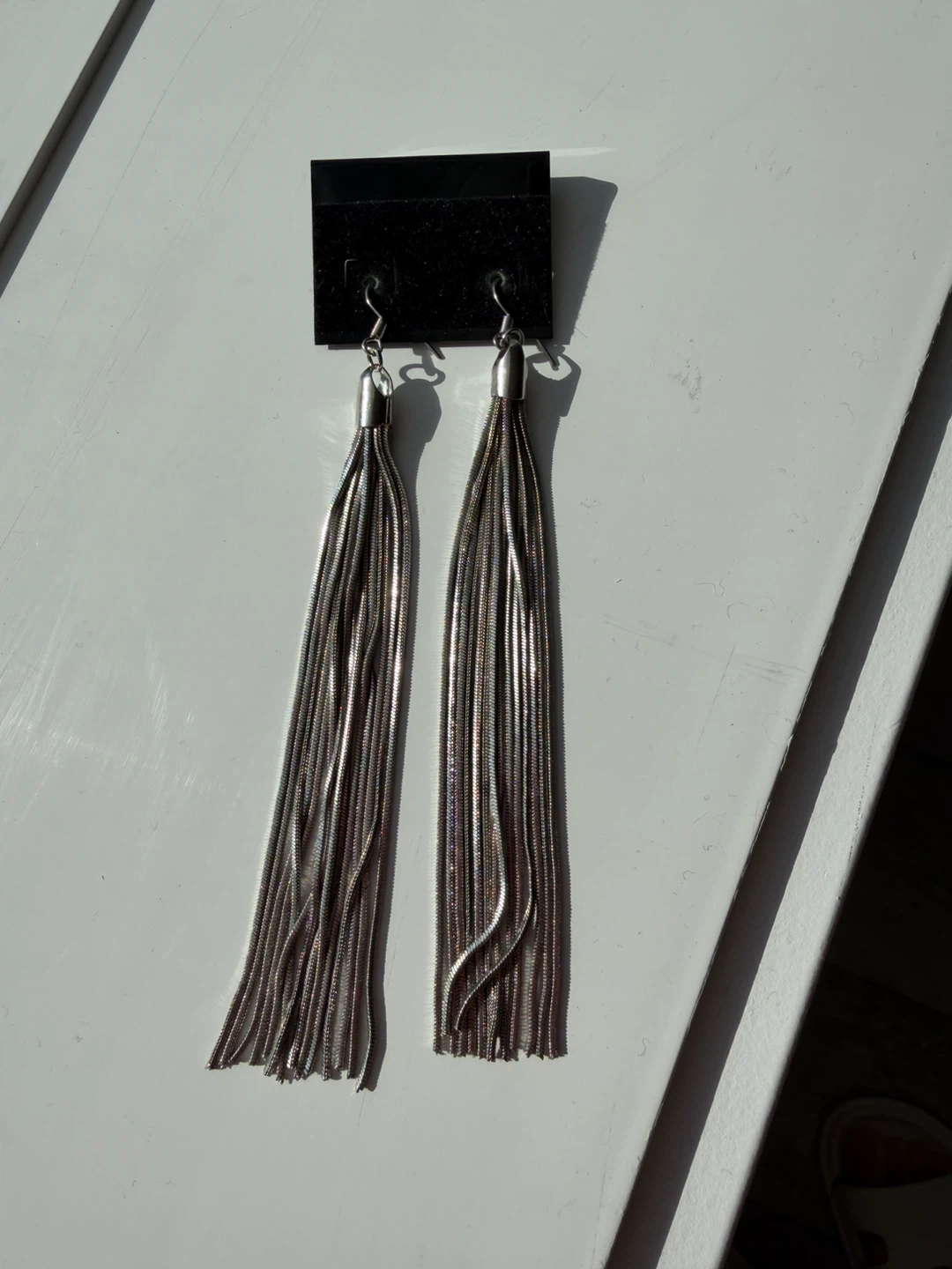 Silver Tassel Drop Earrings - photo 3