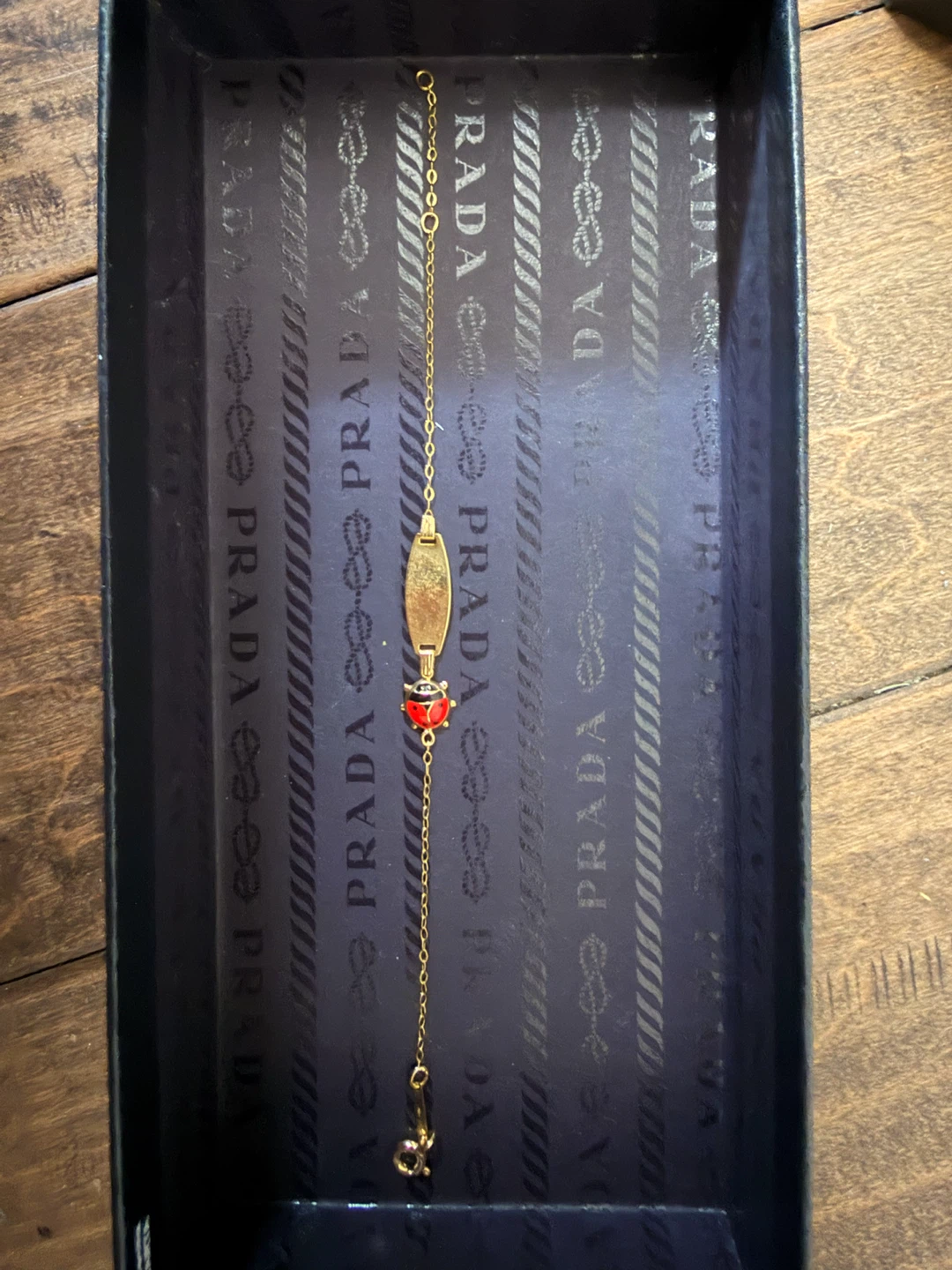 Gold 18 k Childs Ladybug ID Bracelet