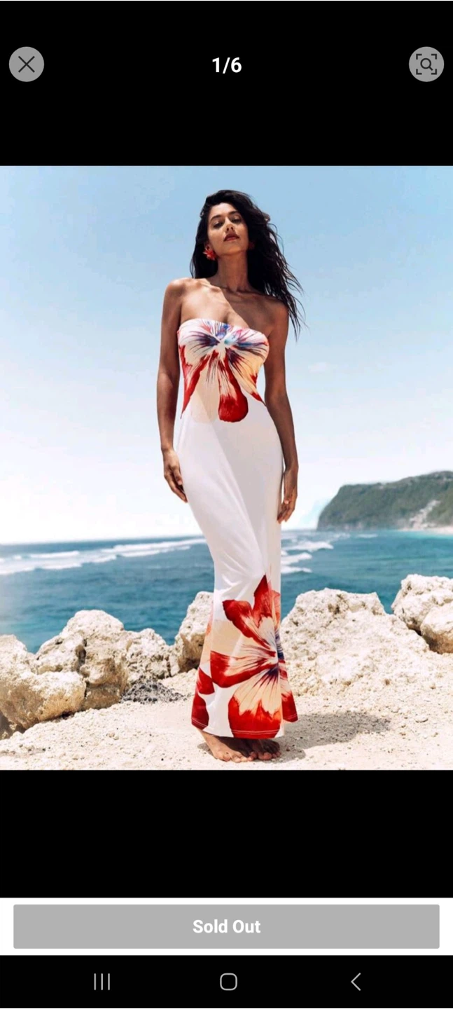 Strapless Maxi Dress - Floral Print NEW