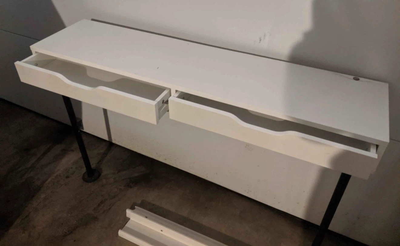 White light up vanity + rolling chair (read description) - photo 2