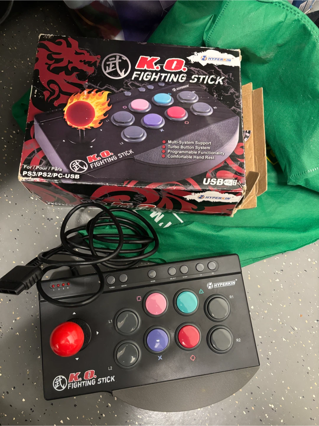 Used Hyperkin K.O. Fighting Stick for PS3/PS2/PC-USB