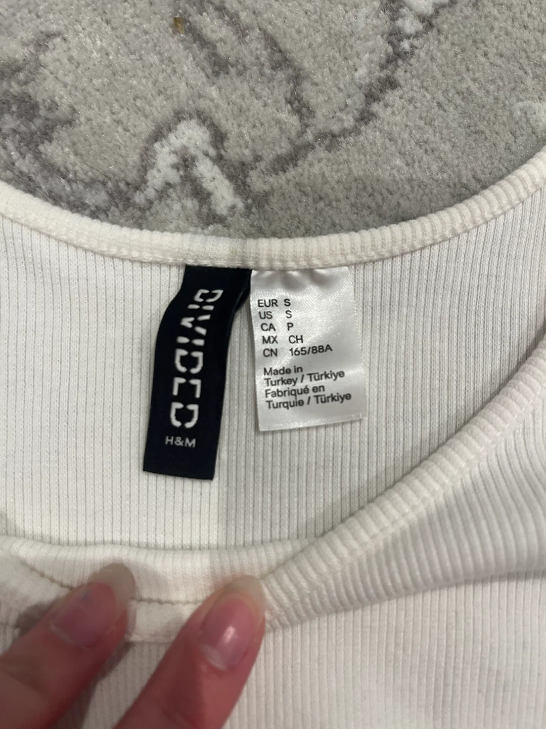 H&M Divided White Ribbed Long Sleeve Top - photo 2