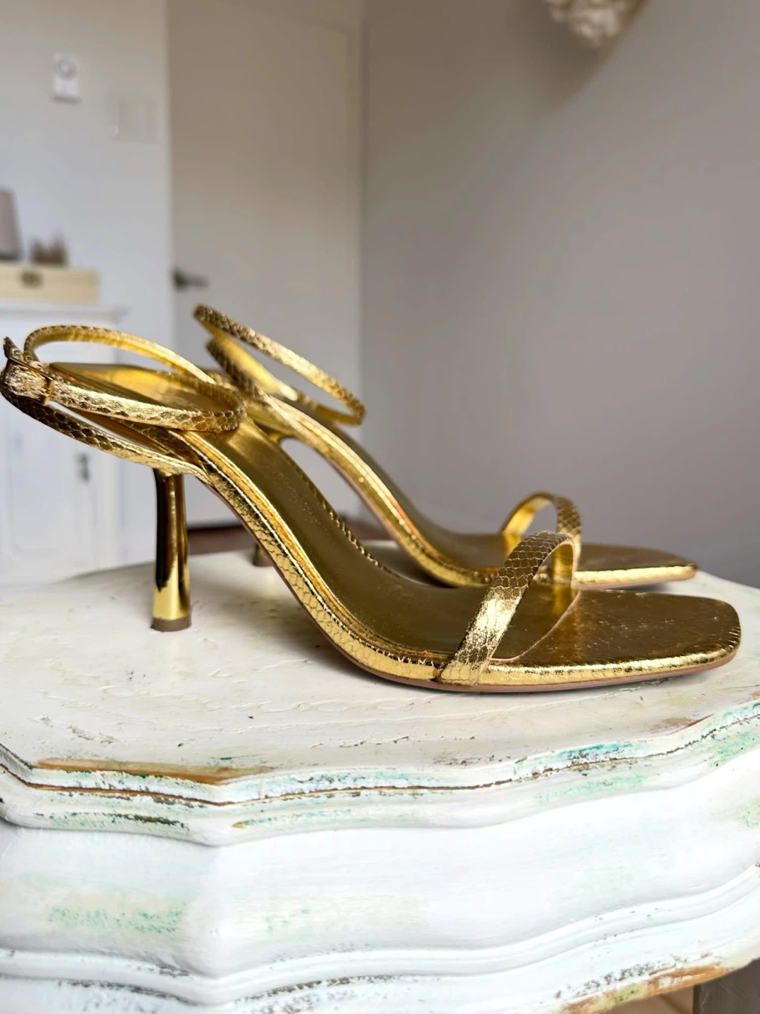 Zara Metallic Gold Sandals - photo 5