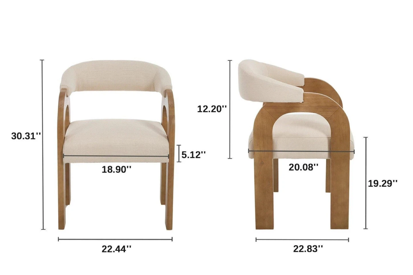Fabric Armchair set of 2 - photo 3