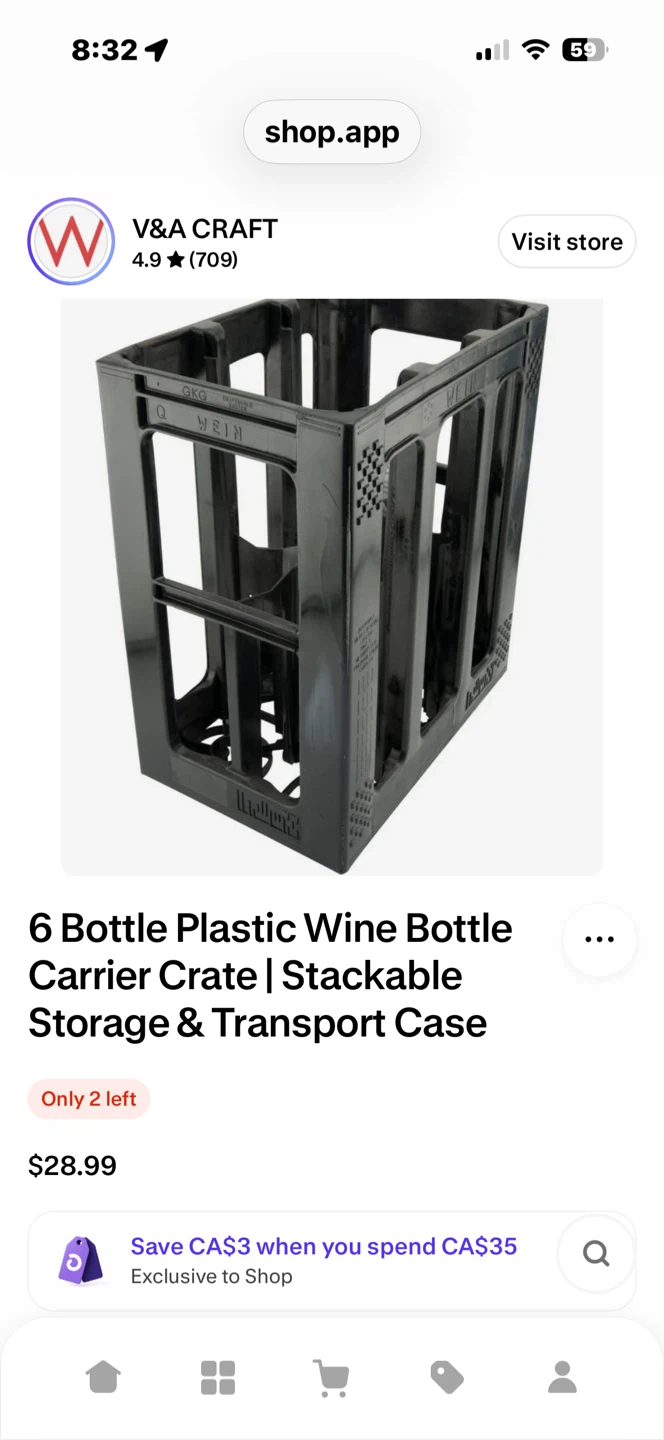 6 Wine Bottle Carrier Crate