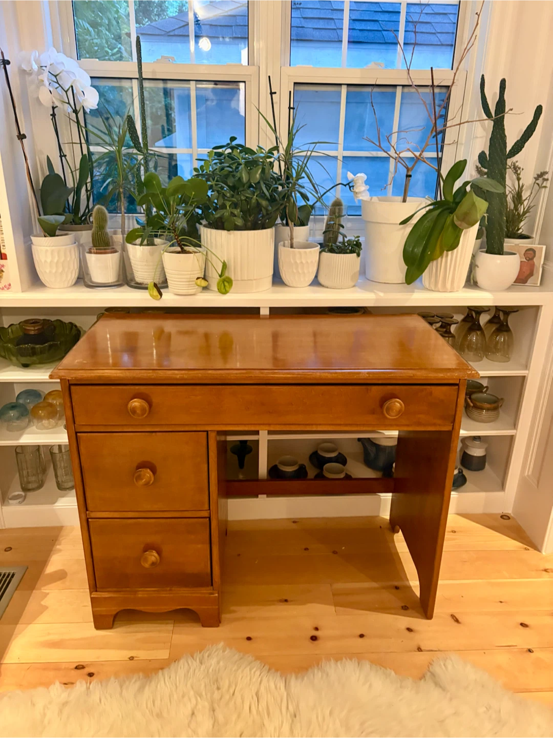 MCM Canadian KNECHTEL Vintage Wooden Desk with Drawers - photo 2