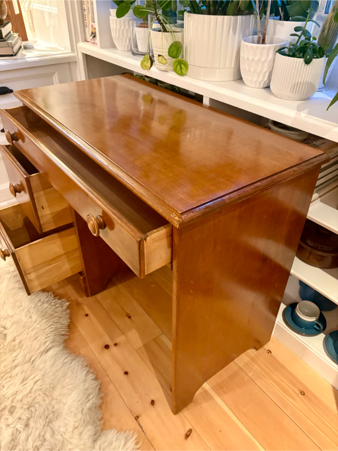 MCM Canadian KNECHTEL Vintage Wooden Desk with Drawers - photo 4