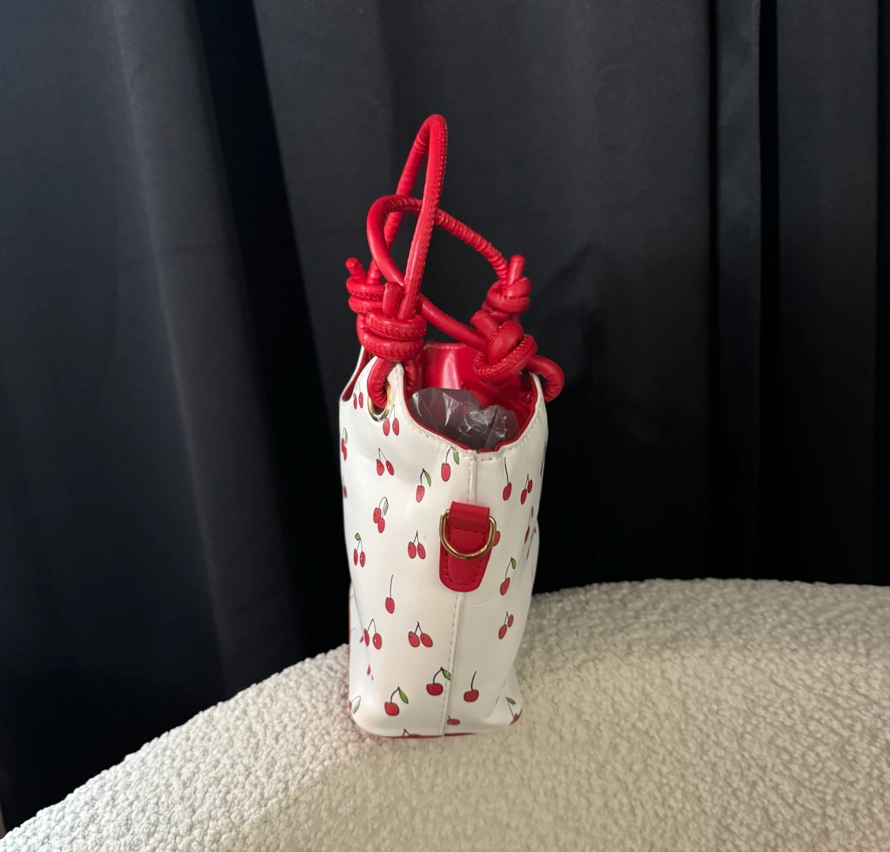White Cherry Print Handbag - photo 2