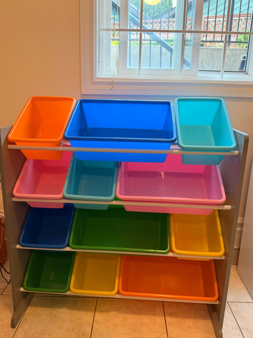 Grey Toy Organizer with Bins - photo 2