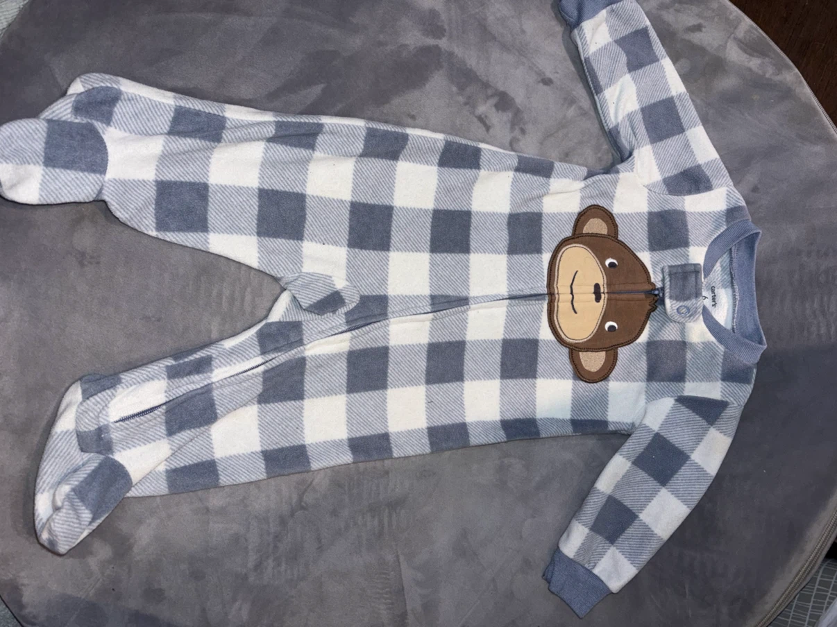 Combinaison pyjama "Footie" Carter's carreautée 6 mois
