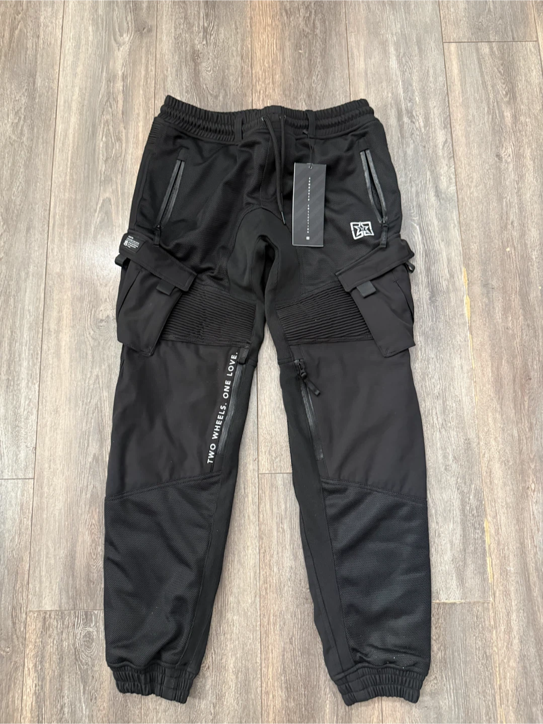 Black Motorcycle Cargo Pants