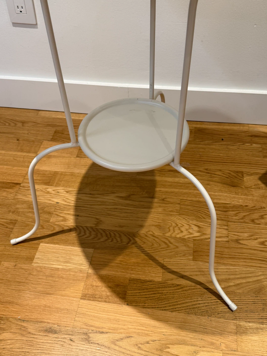 White metal side table with lower shelf - photo 4