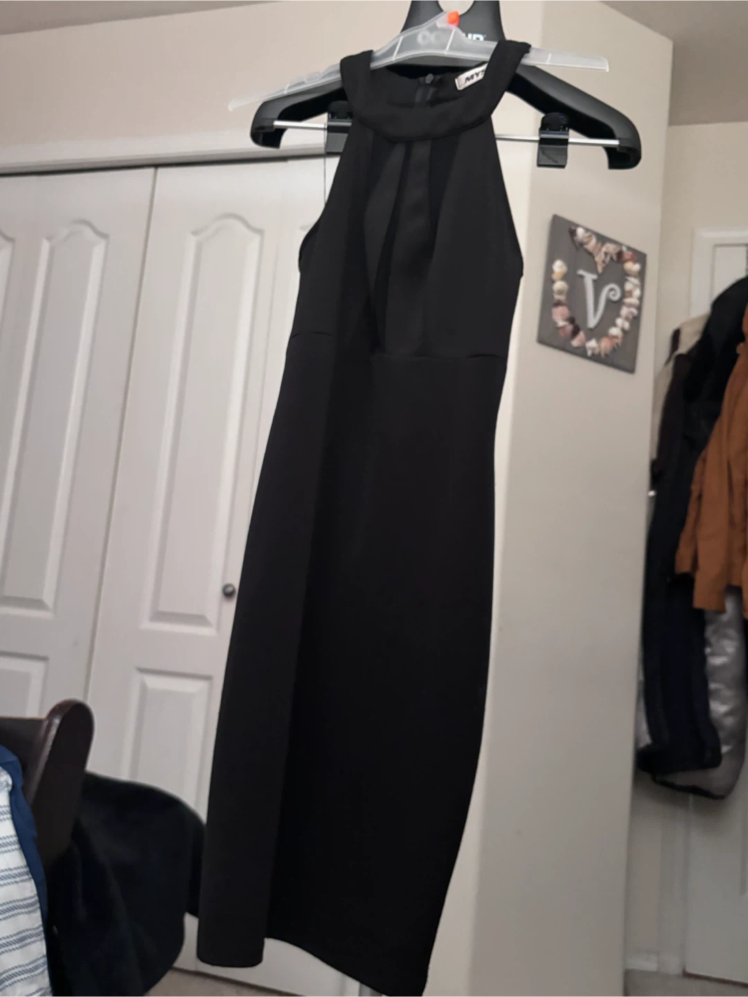 Black Halter Neck Midi Dress