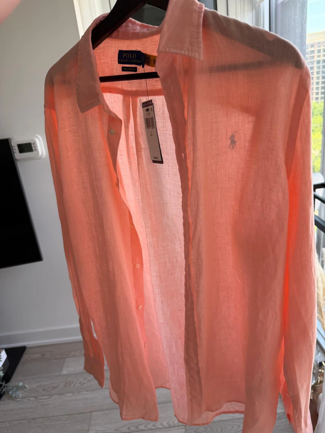Polo Ralph Lauren Linen Shirt - Peach - Large - photo 4