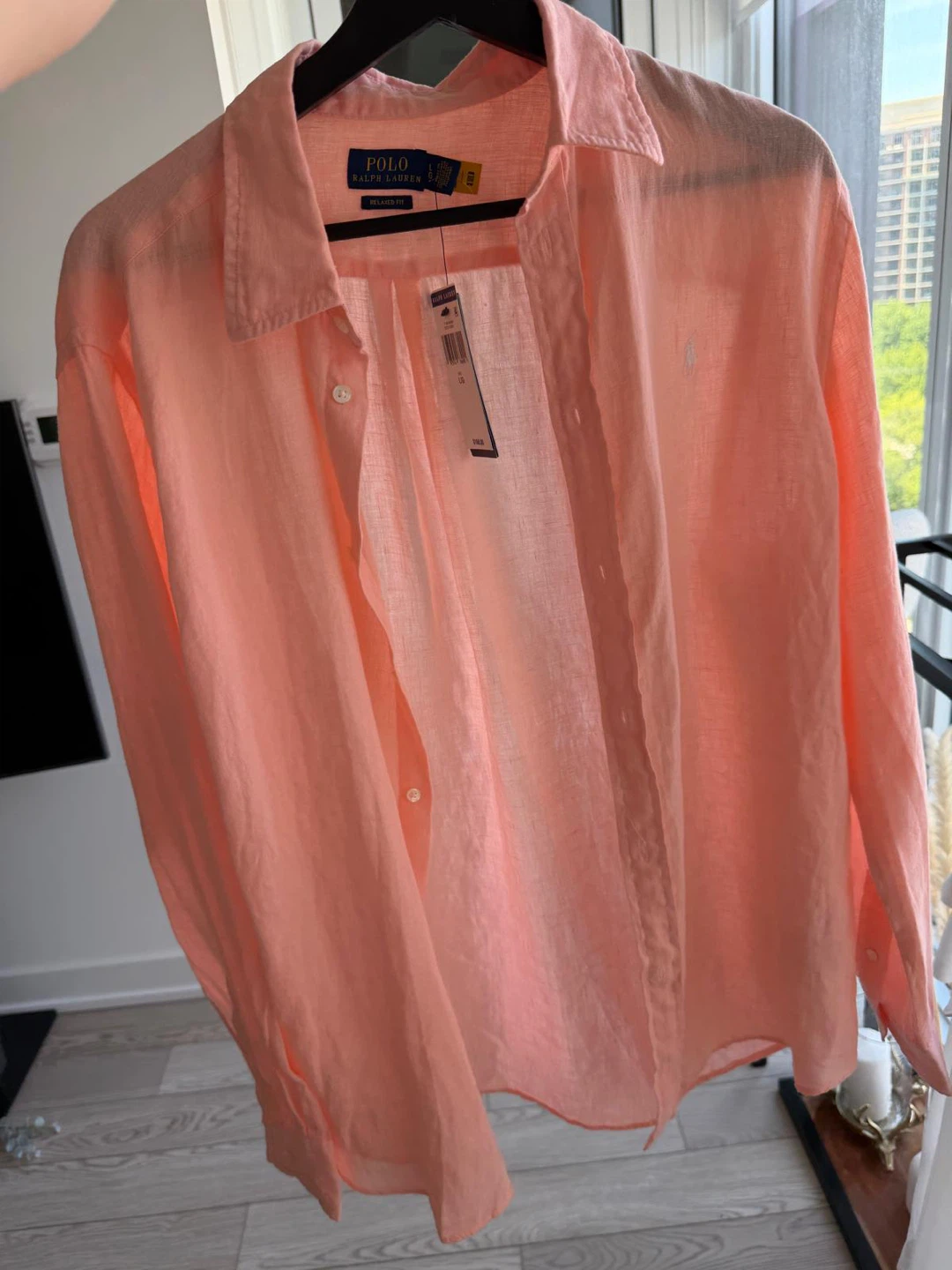 Polo Ralph Lauren Linen Shirt - Peach - Large - photo 5