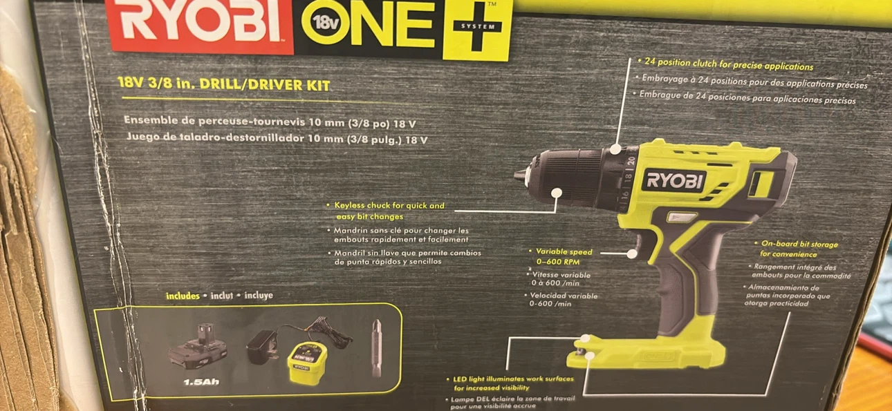 Ryobi ONE+ 18V 3/8 in. Drill/Driver Kit