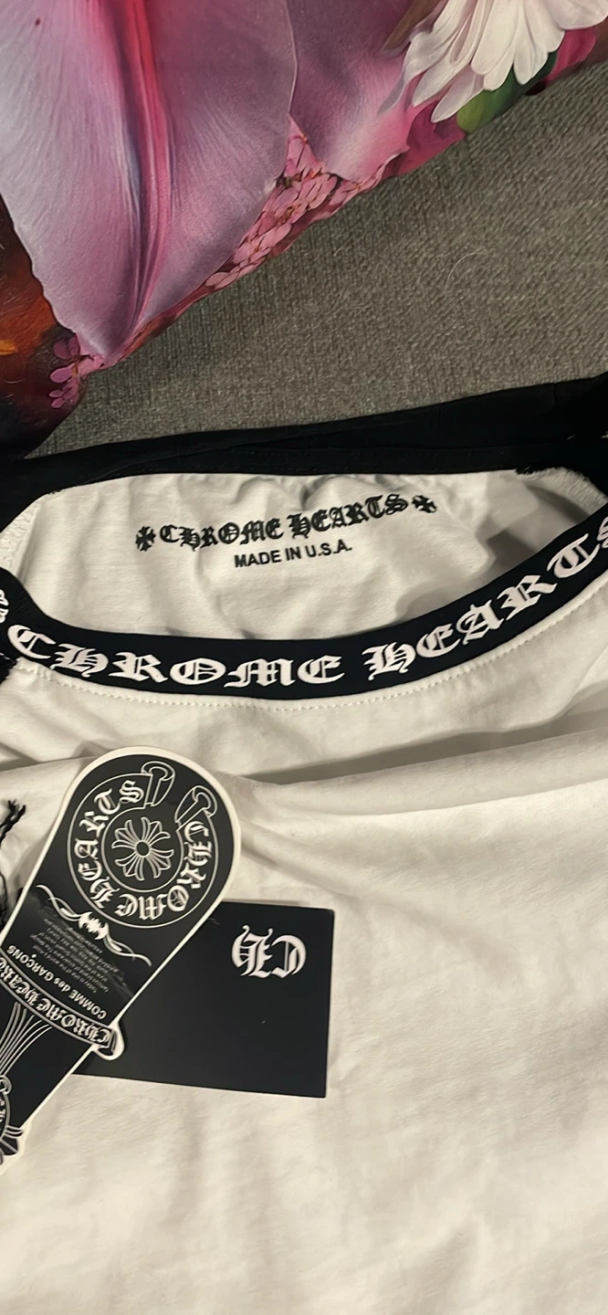 Chrome Hearts Long Sleeve Shirt White Black Size Medium - photo 2