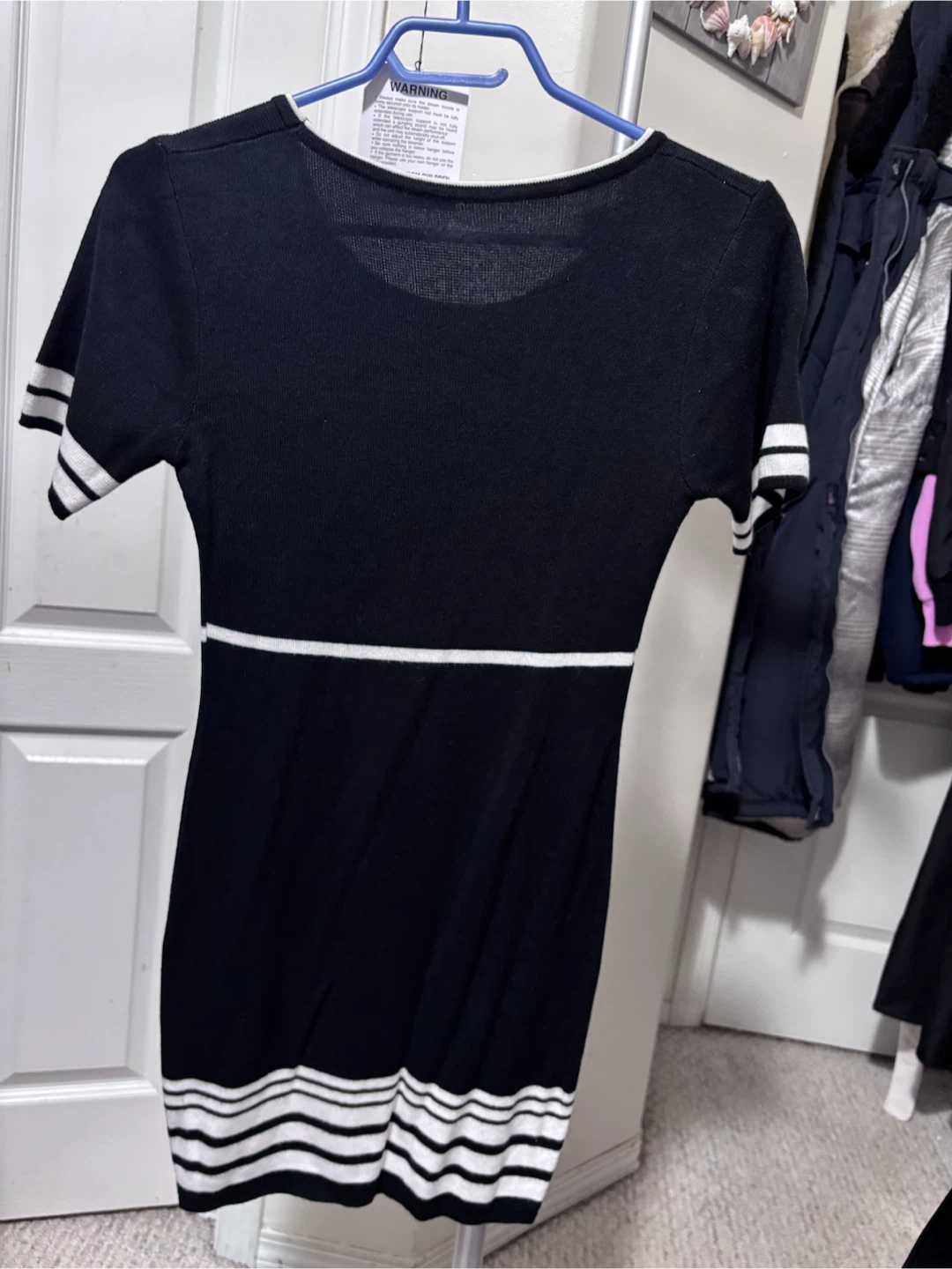 Black and White Striped Knit Dress - photo 2