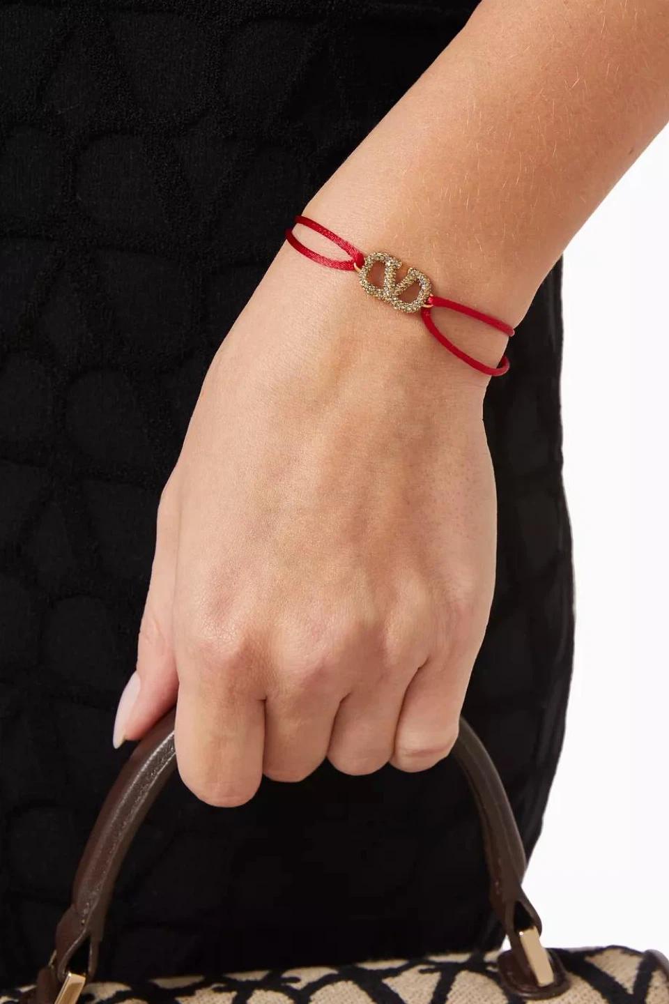 Valentino Garavani Red Cord Bracelet with VLogo - photo 2