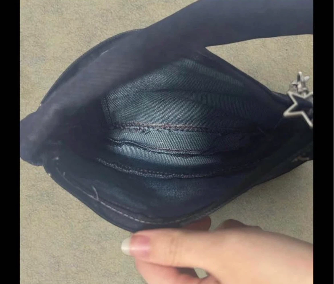 Denim Shoulder Bag with Charms - photo 2