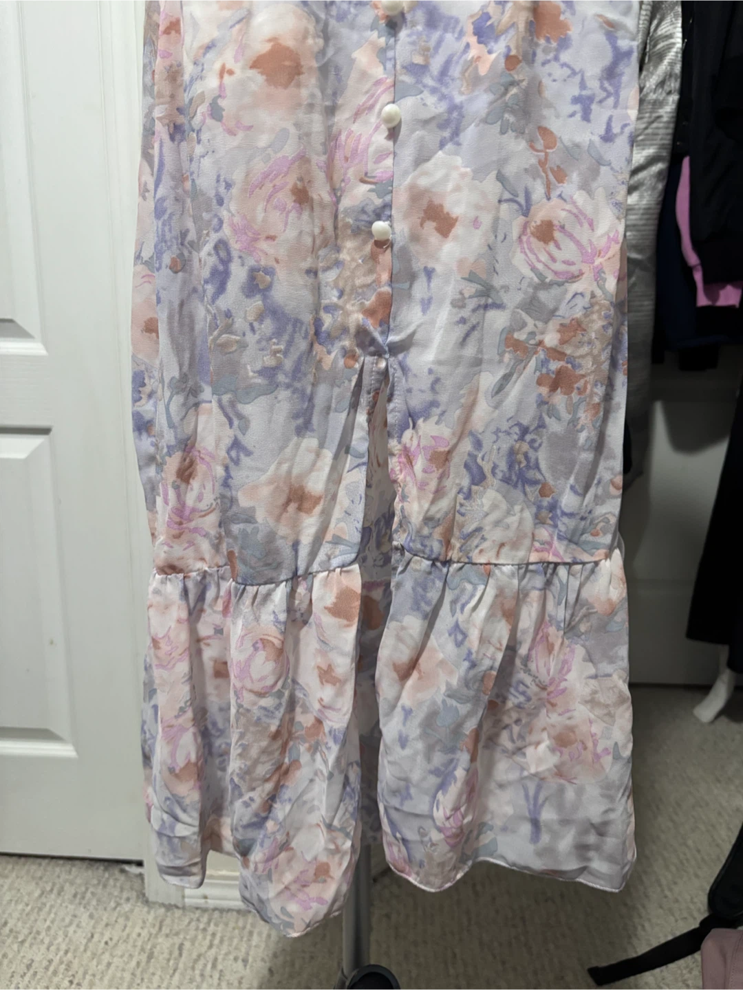 Floral Midi Dress with Smocked Bodice - photo 2